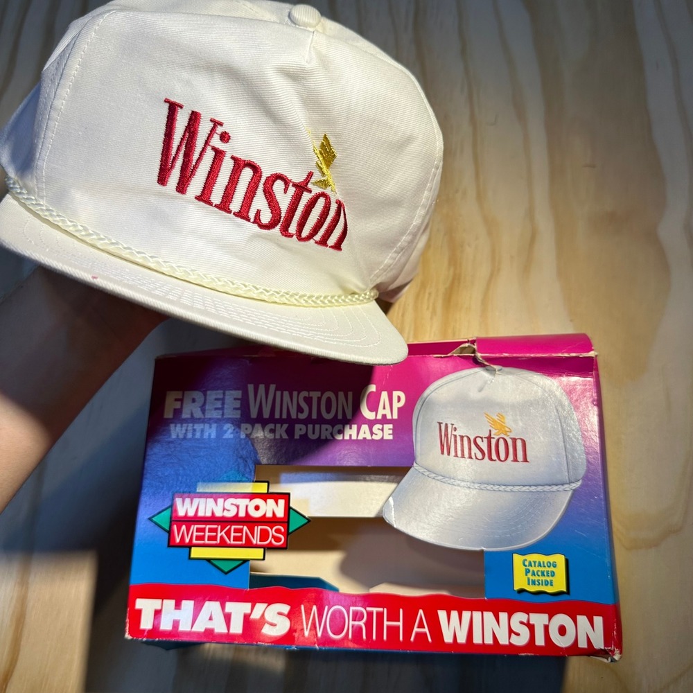 Vintage Winston cigarettes Weekends White Rope Trucker Hat Snapback  Eagle Logo